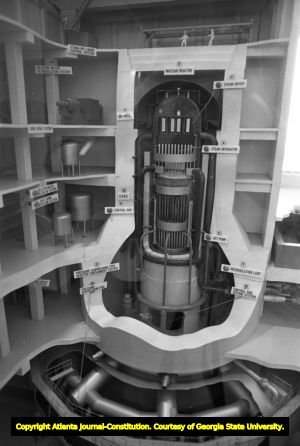 Educational exhibit at the Edwin I. Hatch Nuclear Plant, Baxley, Georgia, August 20, 1977.