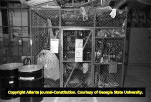Storage locker at the Edwinb I. Hatch Nuclear Plant, Baxley, Georgia, August 20, 1977.