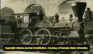 The "General," Civil-War locomotive, on display at Chattanooga Union Depot, Tennessee, September 29, 1935.