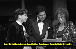 Atlanta Mayor Maynard Jackson with others at the NAACP Awards Banquet, Westin Peachtree Plaza, Atlanta, Georgia, October 10, 1980.