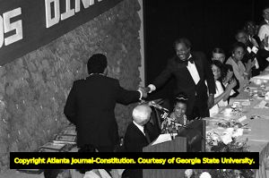 Atlanta Mayor Maynard Jackson at the NAACP Awards Banquet, Westin Peachtree Plaza, Atlanta, Georgia, October 10, 1980.