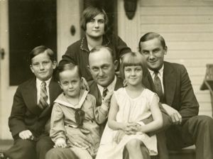 Ty Cobb with his family at their Augusta home, Georgia, 1929.
