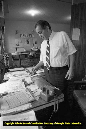 Manuel Maloof during his campaign for DeKalb County Commission Chairman, Atlanta, Georgia, October 30, 1980.