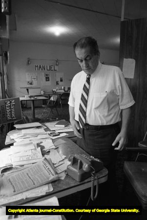 Manuel Maloof in his office, Atlanta, Georgia, October 30, 1980.