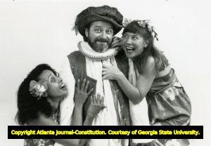 Marguerite Hannah, Del Hamilton, and Nita Hardy in "O Miranda!" at Theatrical Outfit, Atlanta, Georgia, August 9, 1990.