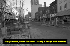 South Broad Street transit mall, Atlanta, Georgia, November 25, 1980.