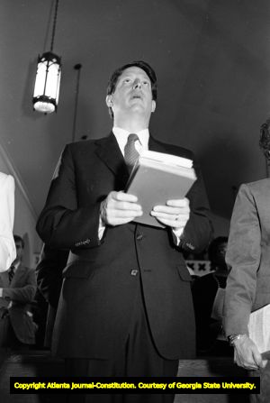 Al Gore visiting Cascade United Methodist Church, Atlanta, Georgia, February 28, 1988.