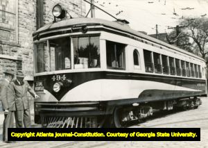 Trolley 494, Stone Mountain to Decatur, Georgia, before 1948.