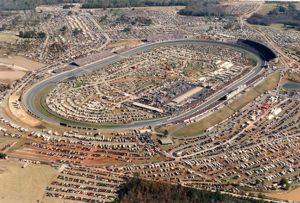 Aerial view of Atlanta Motor Speedway during the Hooters 500, Hampton, Georgia, November 15, 1992.