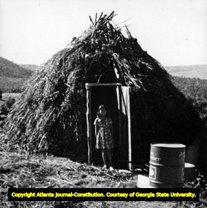 Wickiup of Southwestern Indian tribe, 1969.