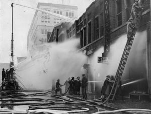 Fire at the Georgia Paint Company, 88 Luckie Street, Atlanta, Georgia, May 25, 1935.
