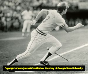 Atlanta Braves Dale Murphy hits homerun, 1983.
