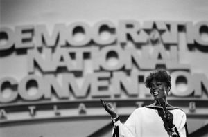 Dionne Warwick singing at the Democratic National Convention, Atlanta, Georgia, July 20, 1988.