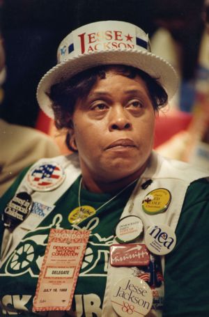 Mississippi delegate to the the Democratic National Convention, Atlanta, Georgia, July 18, 1988.