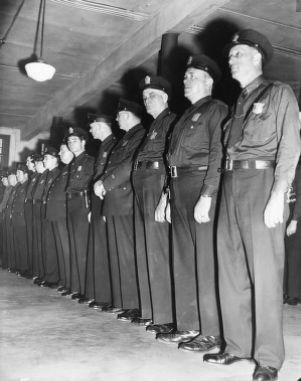 Policemen at roll call, Atlanta, Georgia, October 20, 1940.