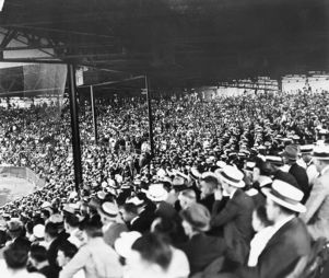 Crowd at an Atlanta Crackers game, Ponce de Leon Park, Atlanta, Georgia, circa late 1940s.