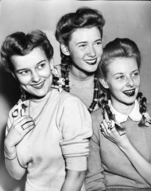 Students at Girls High School show off their new hair styles, Atlanta, Georgia, December 14, 1941.