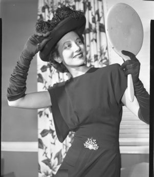 Woman modeling clothes form Rich's department store, Atlanta, Georgia, August 1, 1946.