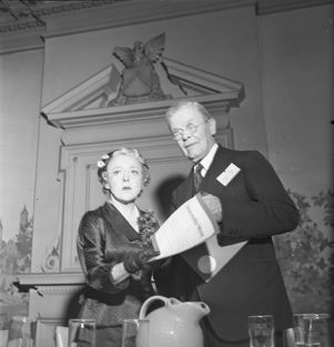 Movie star Mary Pickford with a Treasury Bill, Atlanta, Georgia, circa 1940s or 1950s.
