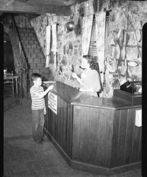 Registration desk at Franklin D. Roosevelt State Park, Pine Mountain, Georgia, April 1947.