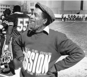 William Lee, Spike Lee's father, watches his son work on his film "School Daze" at Morehouse College, Atlanta, Georgia, 1987.