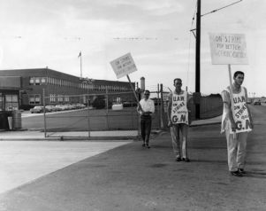 UAW members picketing outside the GM plant, Doraville, Georgia, September 1964.