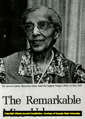 Ms. Bazoline Usher, civil rights pioneer, first African-American supervisor of the Atlanta Negro schools, Atlanta, Georgia, 1991?