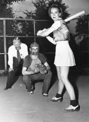Woman baseball player, Atlanta, Georgia, circa 1940s.
