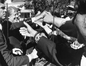 Jimmy Carter on the campaign trail, Atlanta, Georgia, November 21, 1976.