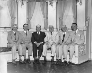 Officers of the Bell House, Atlanta's exclusive bachelor club, Atlanta, Georgia, May 25, 1930s.