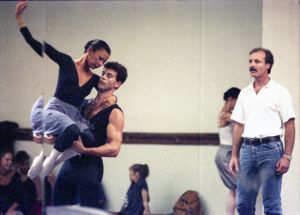 Alabama Ballet choreographer Thor Sutowski with some of his dancers, Atlanta, Georgia, September 14, 1990.