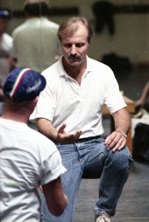Alabama Ballet choreographer Thor Sutowski with some of his dancers, Atlanta, Georgia, September 14, 1990.