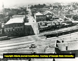 Railroad crossing at Trinity Street, 1877