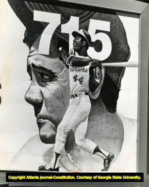 Mural depicting Hank Aaron's home run record, 1974