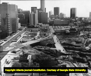 MARTA Civic Center Station during construction, 1981