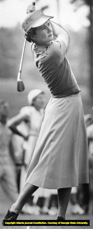Louise Suggs during the Women's Western Open golf tournament, 1953