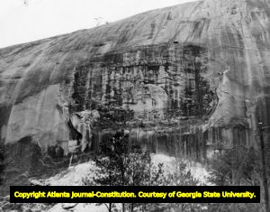 Stone Mountain carving before completion, 1963
