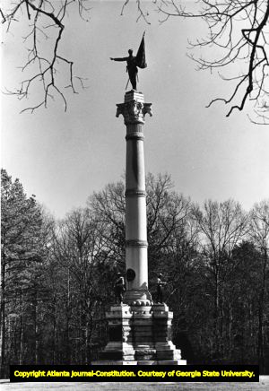 Georgia Civil War monument at Chickamauga National Military Park, 1980