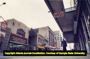 Peachtree Street storefronts , 1989