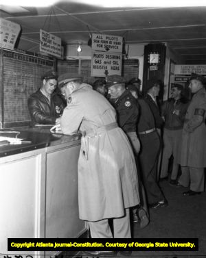 Atlanta Army Air Base control office, 1945