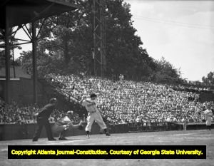Atlanta Crackers baseball game at Ponce de Leon Ballpark, 1945