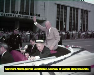General Eisenhower rides thru Atlanta during a campaign parade, 1952