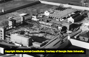 Aftermath of the Cuban prison riot showing partial destruction of the penitentiary, 1988