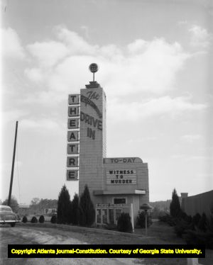 Comet Drive In Theater marquee, circa 1950s