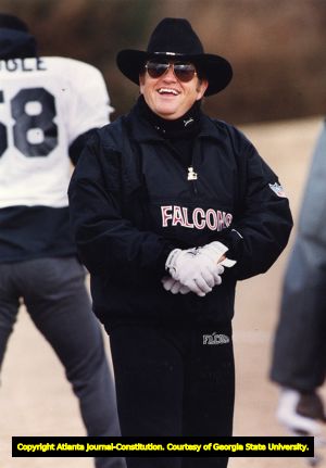 Falcons' coach Jerry Glanville during a practice, 1991