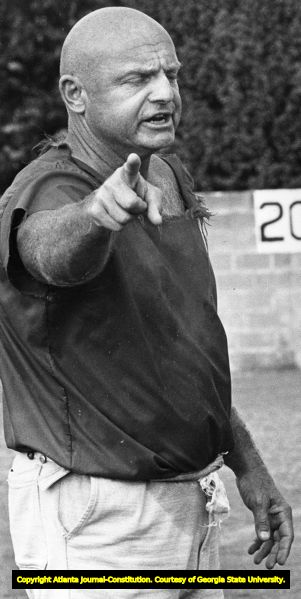 Georgia Bulldogs' defensive coordinator Erk Russel during practice, 1973