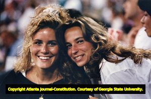 Atlanta Braves baseball wives during a game, 1992