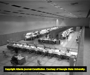 Airport radar control room, 1961