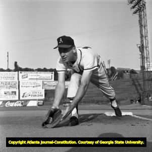 Atlanta Crackers first baseman Buck Riddle, 1956