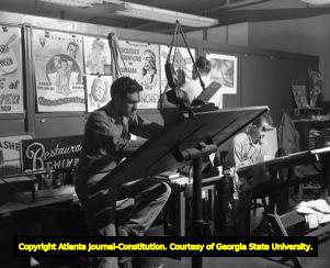 Prison inmates during an art class, 1954